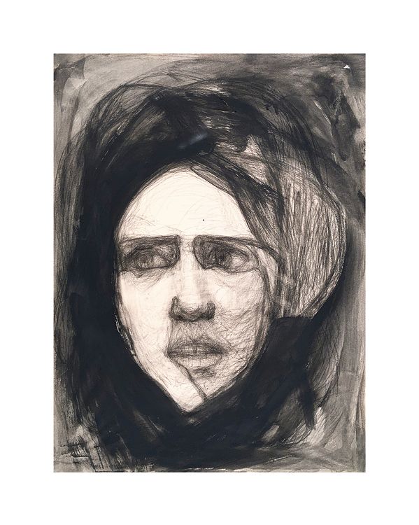 "131. Душа, 2022 / The soul, 2022 папір, вугілля / paper, charcoal 60 x 42 см."